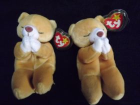 2 x U.S.A. Ty Warner 1999 'Hope' Beanie Babies. Both are China with P.E. Pellets, Hologram and