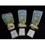 3 x GB Royal Doulton 'Winnie-the-Pooh collection' Limited Edition Tableau Figure groups on Wooden