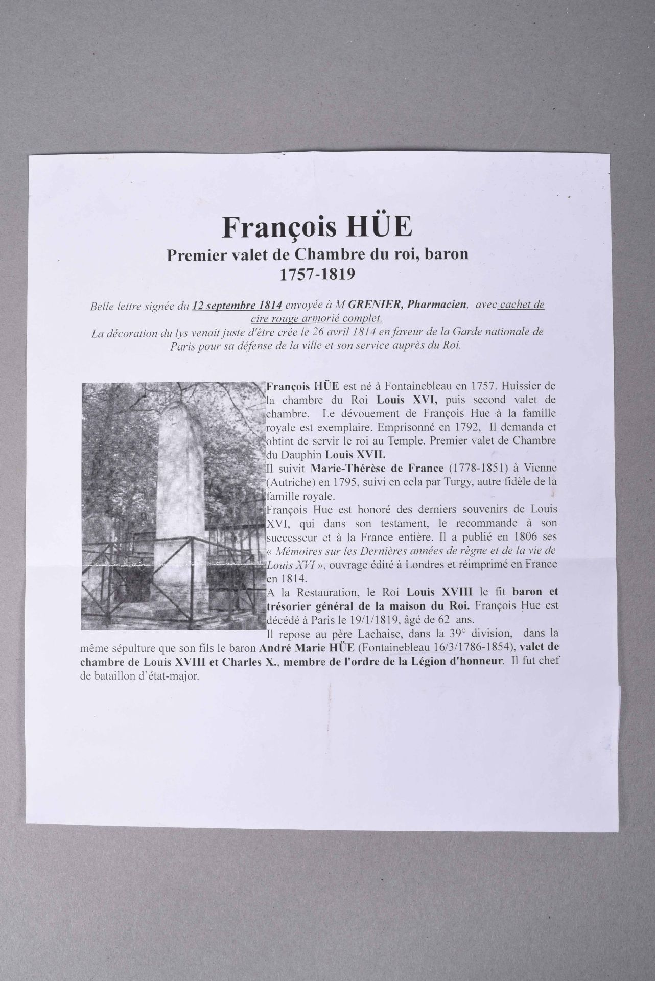 Croix du Lys, en argent minimum 800 millièmes et émail, avec ruban pour le département de Saône-et- - Image 5 of 5