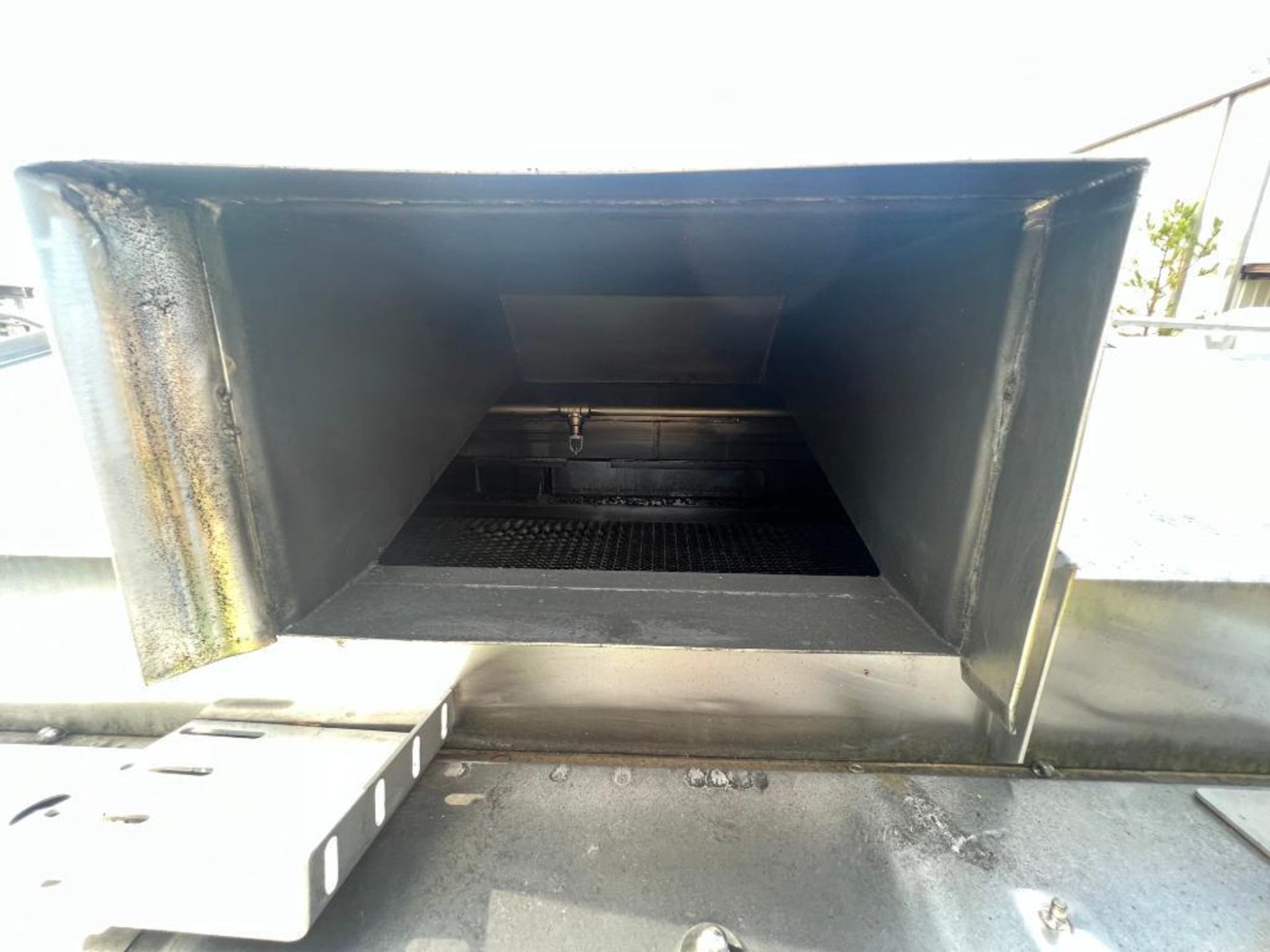 Thermofin fryer, 36 ft long x 48 in. wide, hydraulic lift hood - Image 9 of 13