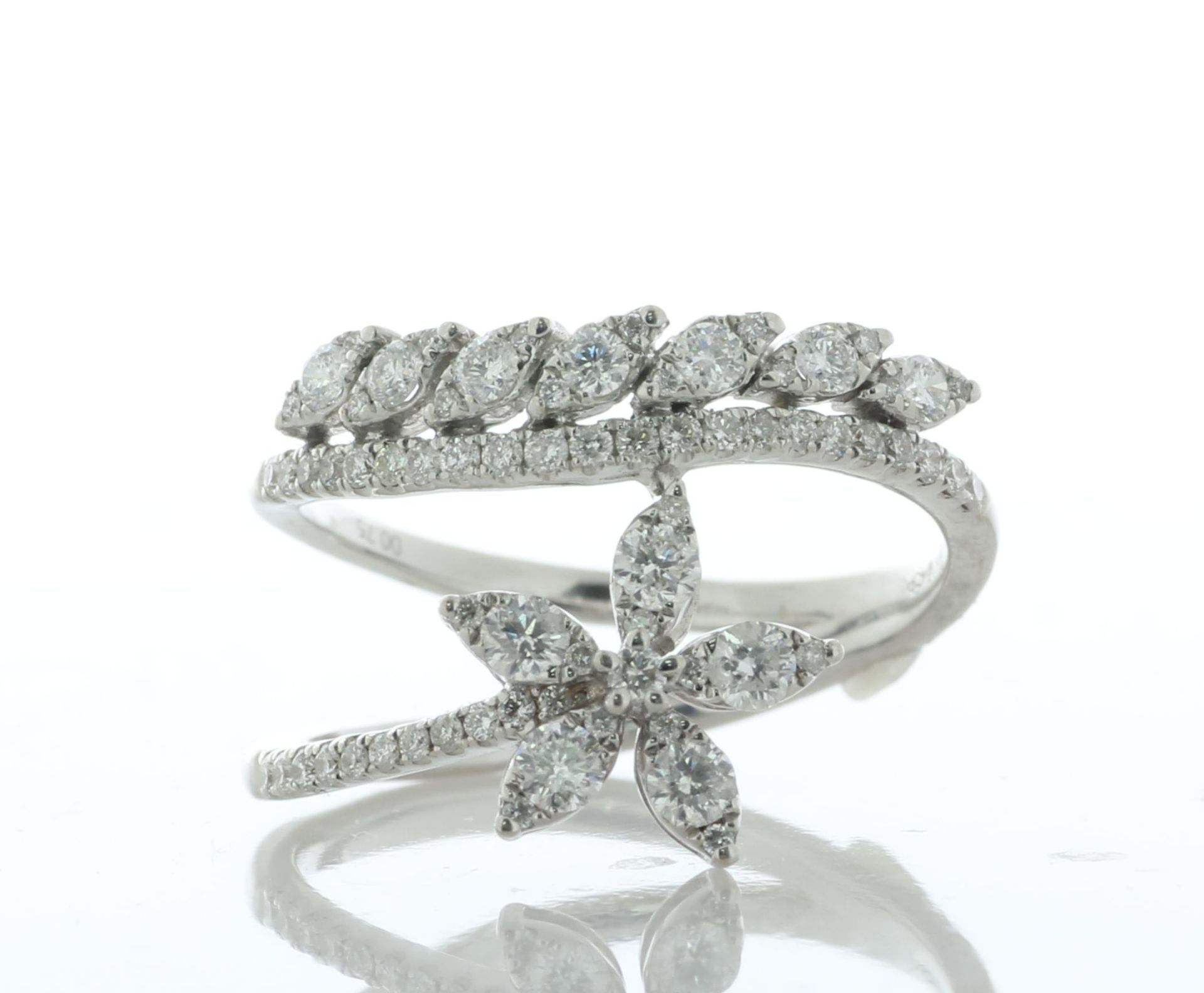 18ct White Gold Flower And Leaves Diamond Ring 1.00 Carats - Valued By AGI £3,680.00 - This gorgeous - Image 2 of 4