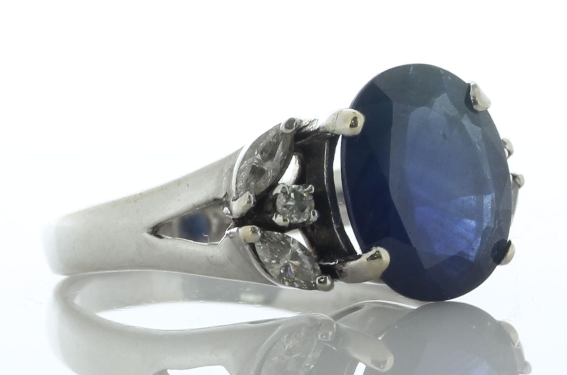 18ct White Gold Diamond And Sapphire Ring (S5.00) 0.35 Carats - Valued By AGI £8,475.00 - A huge - Image 2 of 4