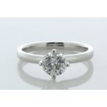 Platinum Single Stone Fancy Claw Set Diamond Ring 0.82 Carats - Valued By IDI £8,730.00 - A 0.82