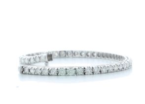 18ct White Gold Tennis Diamond Bracelet 4.47 Carats - Valued By IDI £24,985.00 - Fifty round