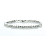 18ct White Gold Tennis Diamond Bracelet 4.13 Carats - Valued By IDI £15,240.00 - Fifty two round