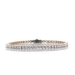 18ct Rose Gold Tennis Diamond Bracelet 4.06 Carats - Valued By IDI £20,240.00 - Sixty five round