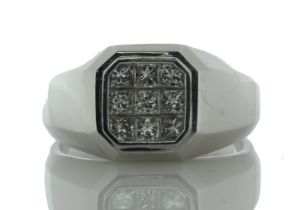 18ct White Gold Illusion Set Cluster Diamond Ring 1.09 Carats - Valued By IDI £17,740.00 - Nine