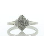 9ct White Gold Marquise Cluster Diamond Ring 0.20 Carats - Valued By IDI £1,560.00 - Thirteen single