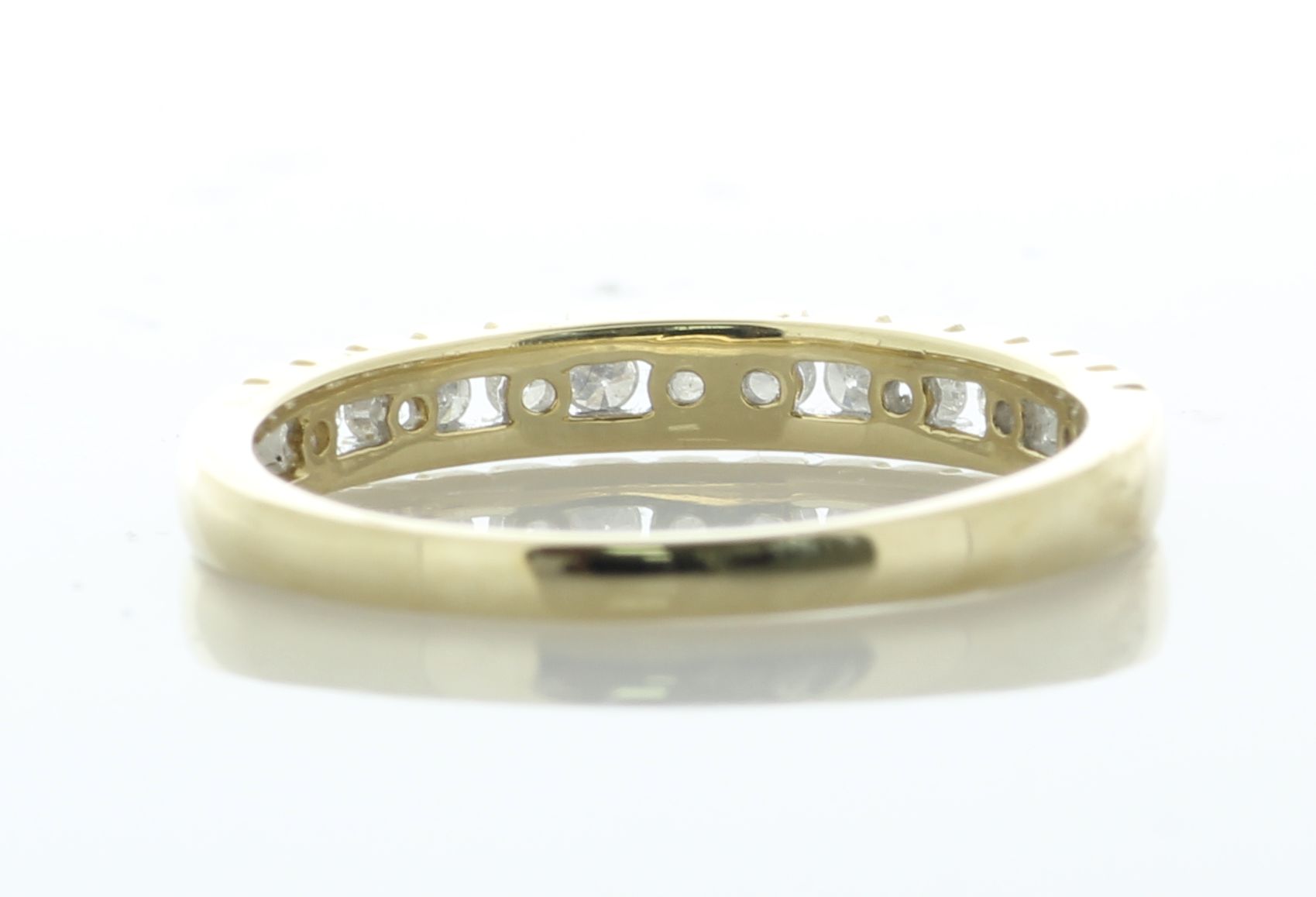 9ct Yellow Gold Bar Set Semi Eternity Diamond Ring 0.50 Carats - Valued By IDI £1,995.00 - - Image 4 of 5