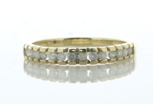 9ct Yellow Gold Bar Set Semi Eternity Diamond Ring 0.50 Carats - Valued By IDI £1,995.00 -