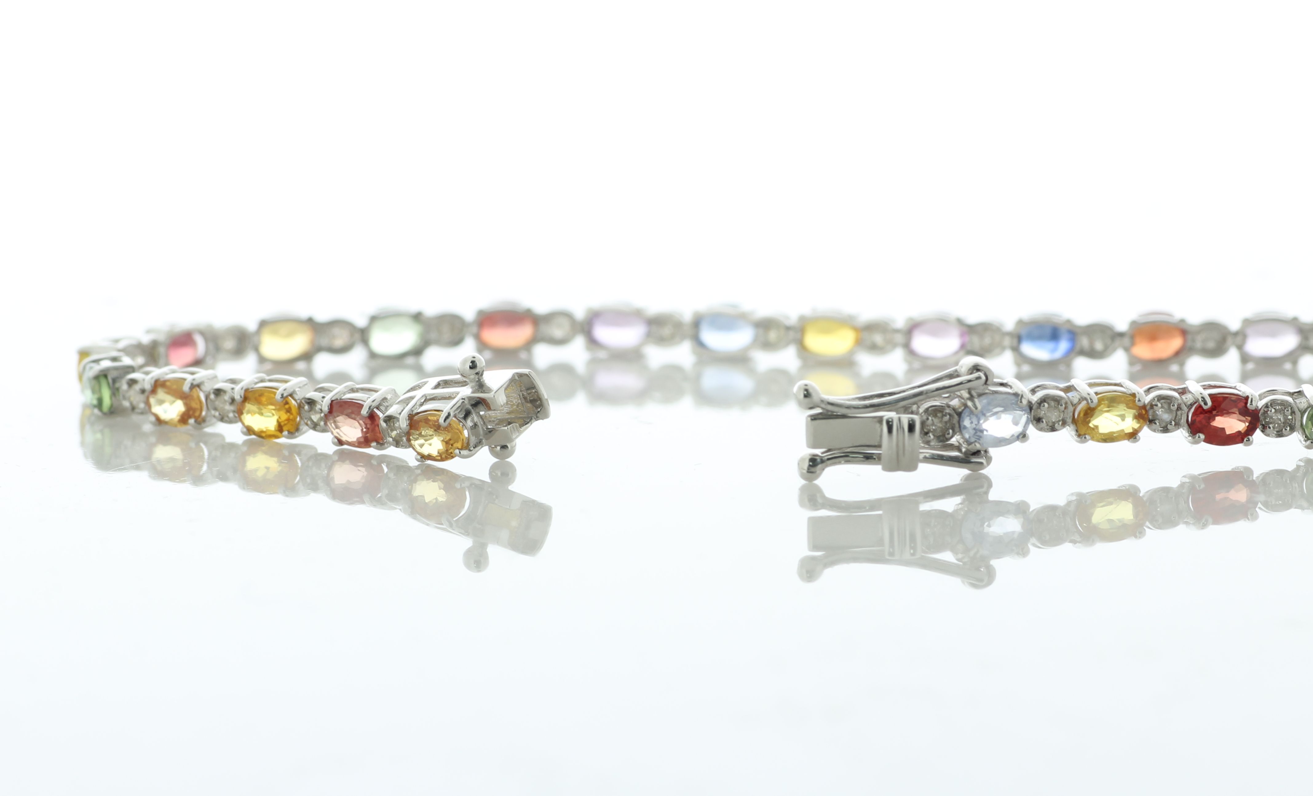 18ct White Gold Diamond And Coloured Sapphire Bracelet (S6.02) 0.38 Carats - Valued By IDI £10,295. - Image 3 of 5
