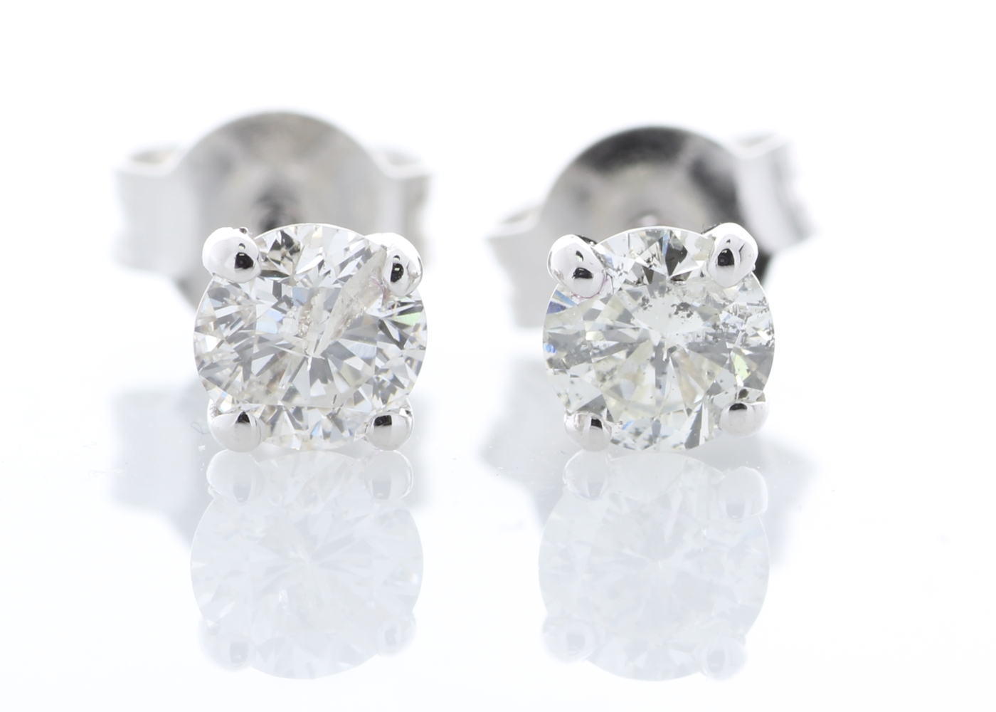 18ct White Gold Single Stone Prong Set Diamond Earring 0.80 Carats - Valued By GIE £8,550.00 - Two - Image 2 of 3