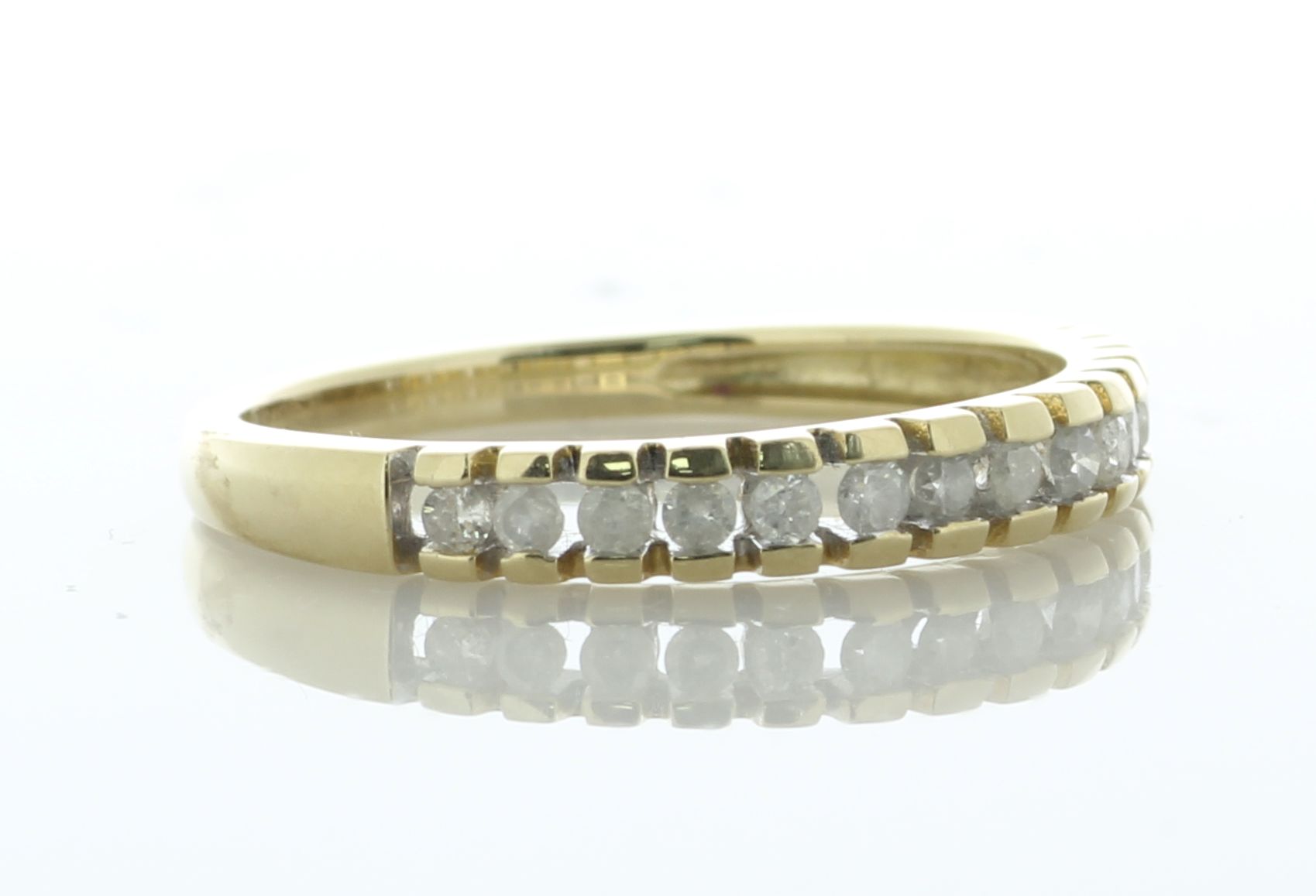 9ct Yellow Gold Bar Set Semi Eternity Diamond Ring 0.50 Carats - Valued By IDI £1,995.00 - - Image 2 of 5