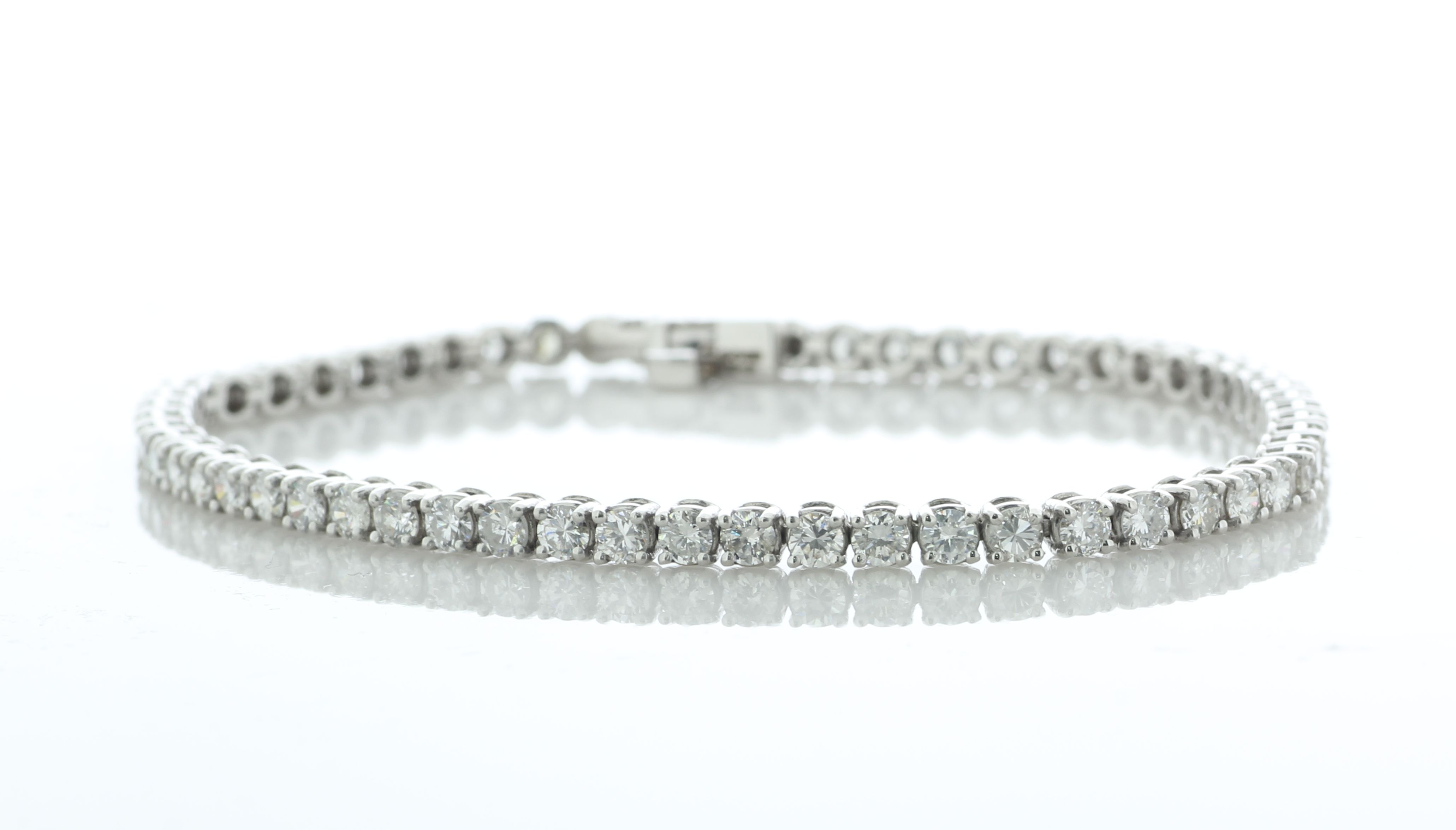 18ct White Gold Tennis Diamond Bracelet 4.73 Carats - Valued By IDI £18,250.00 - Fifty five round