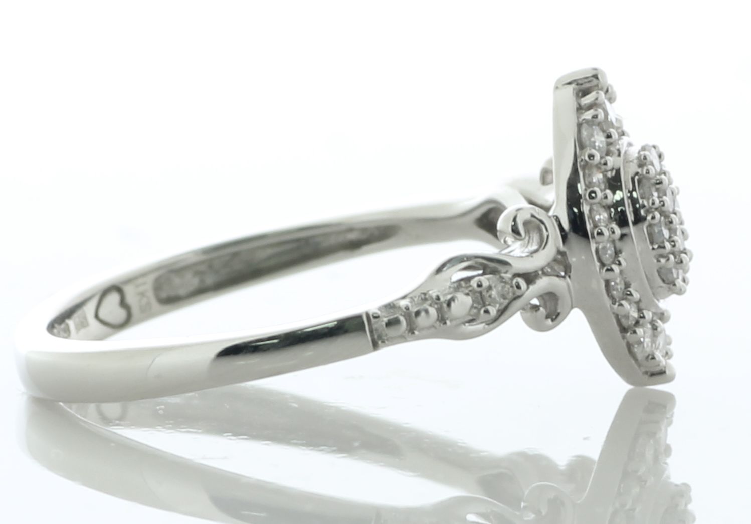 9ct White Gold Marquise Cluster Diamond Ring 0.20 Carats - Valued By IDI £2,650.00 - Ten single - Image 3 of 5