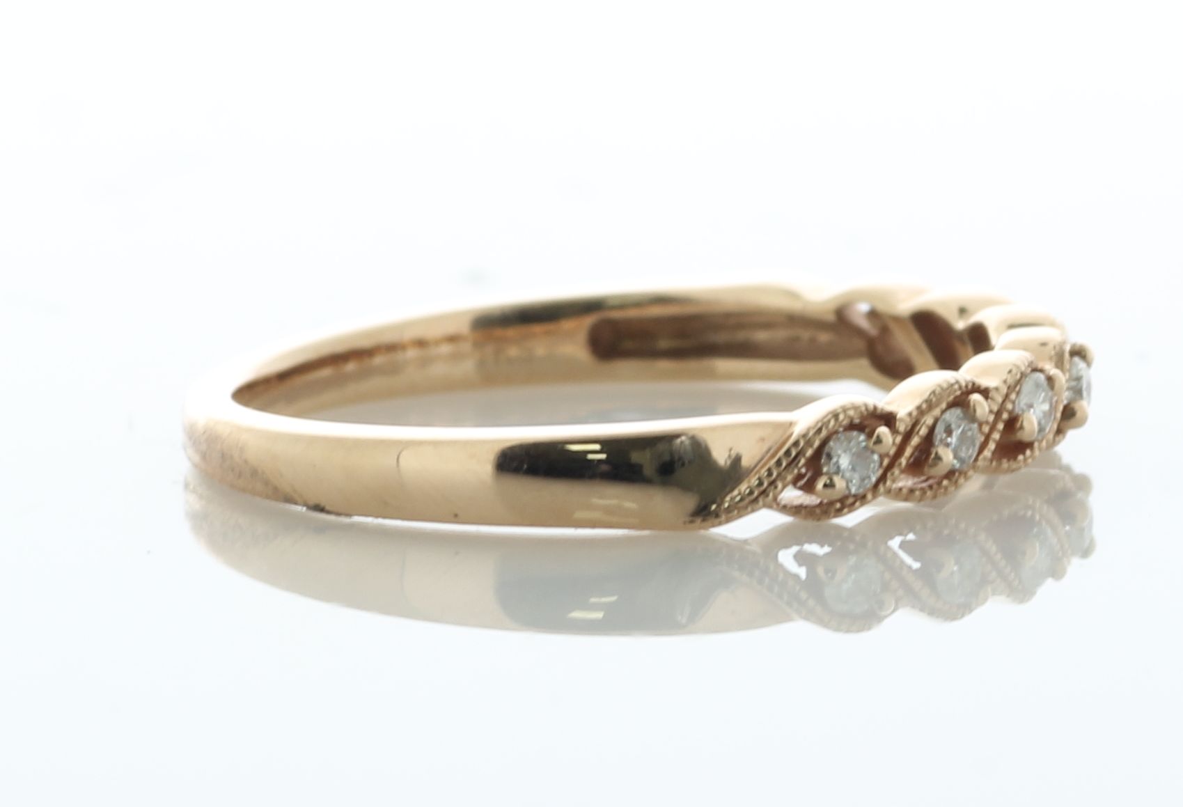 14ct Rose Gold Twist Argyle Diamond Ring 0.10 Carats - Valued By IDI £1,995.00 - Seven round - Image 3 of 5