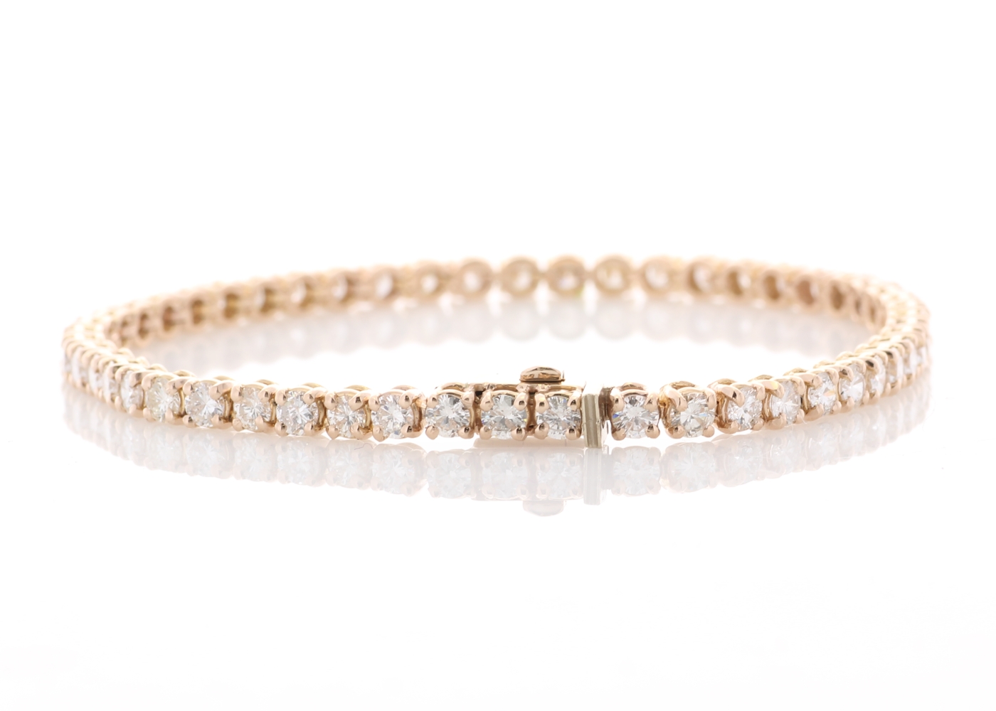 18ct Rose Gold Tennis Diamond Bracelet 5.47 Carats - Valued By IDI £19,995.00 - Fifty two round - Image 3 of 4