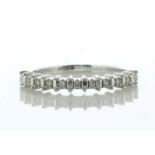 14ct White Gold Bar Set Semi Eternity Diamond Ring 0.10 Carats - Valued By IDI £1,620.00 - A twist