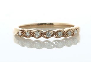 14ct Rose Gold Twist Argyle Diamond Ring 0.10 Carats - Valued By IDI £1,995.00 - Seven round