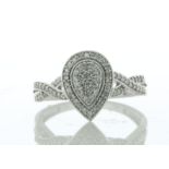 14ct White Gold Pear Cluster Diamond Ring 0.33 Carats - Valued By IDI £2,950.00 - Twenty seven