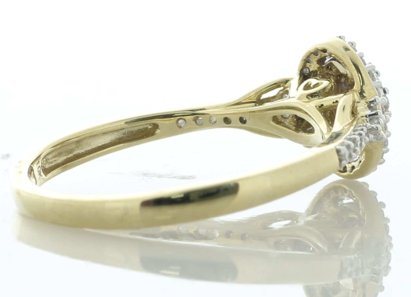 9ct Yellow Gold Oval Cluster Halo And Shoulders Diamond Ring 0.20 Carats - Valued By IDI £1,645.00 - - Image 3 of 6