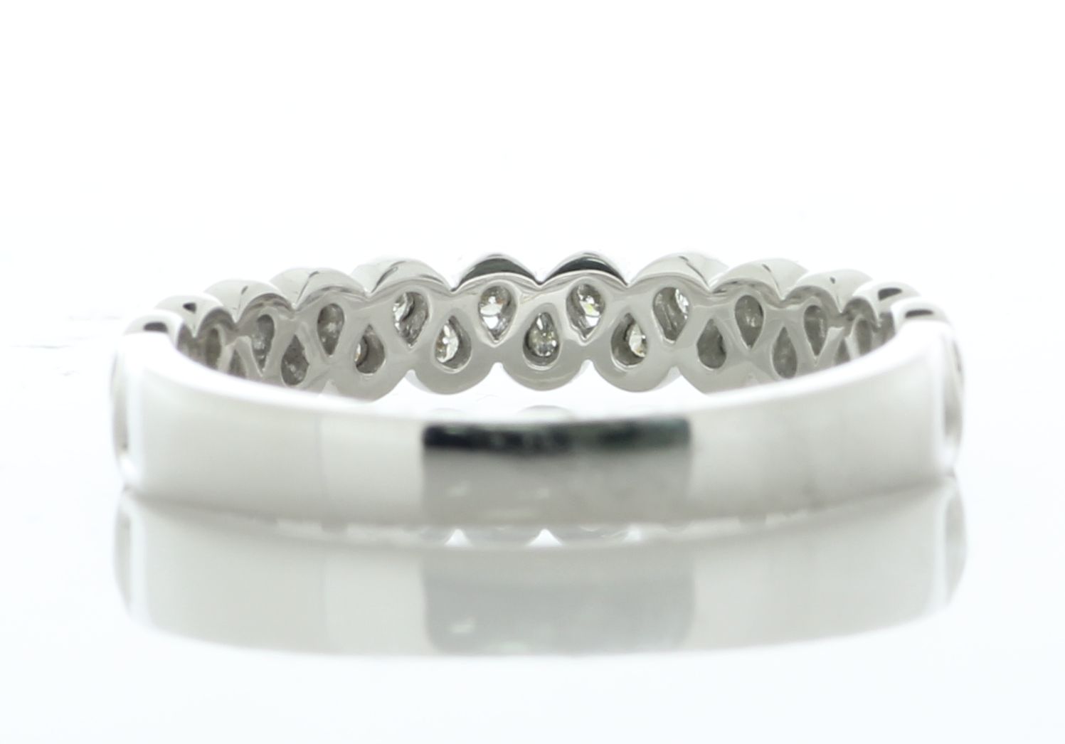 14ct White Gold Meander Curve Rub Over Set Semi Eternity Diamond Ring 3.5mm 0.20 Carats - Valued - Image 3 of 4