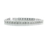 18ct White Gold Tennis Diamond Bracelet 8.5" 4.86 Carats - Valued By IDI £20,125.00 - Sixty round