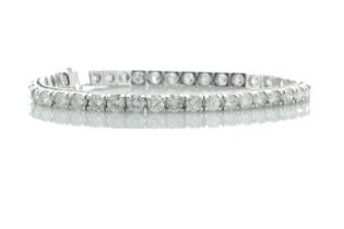 18ct White Gold Tennis Diamond Bracelet 8.5" 4.86 Carats - Valued By IDI £20,125.00 - Sixty round