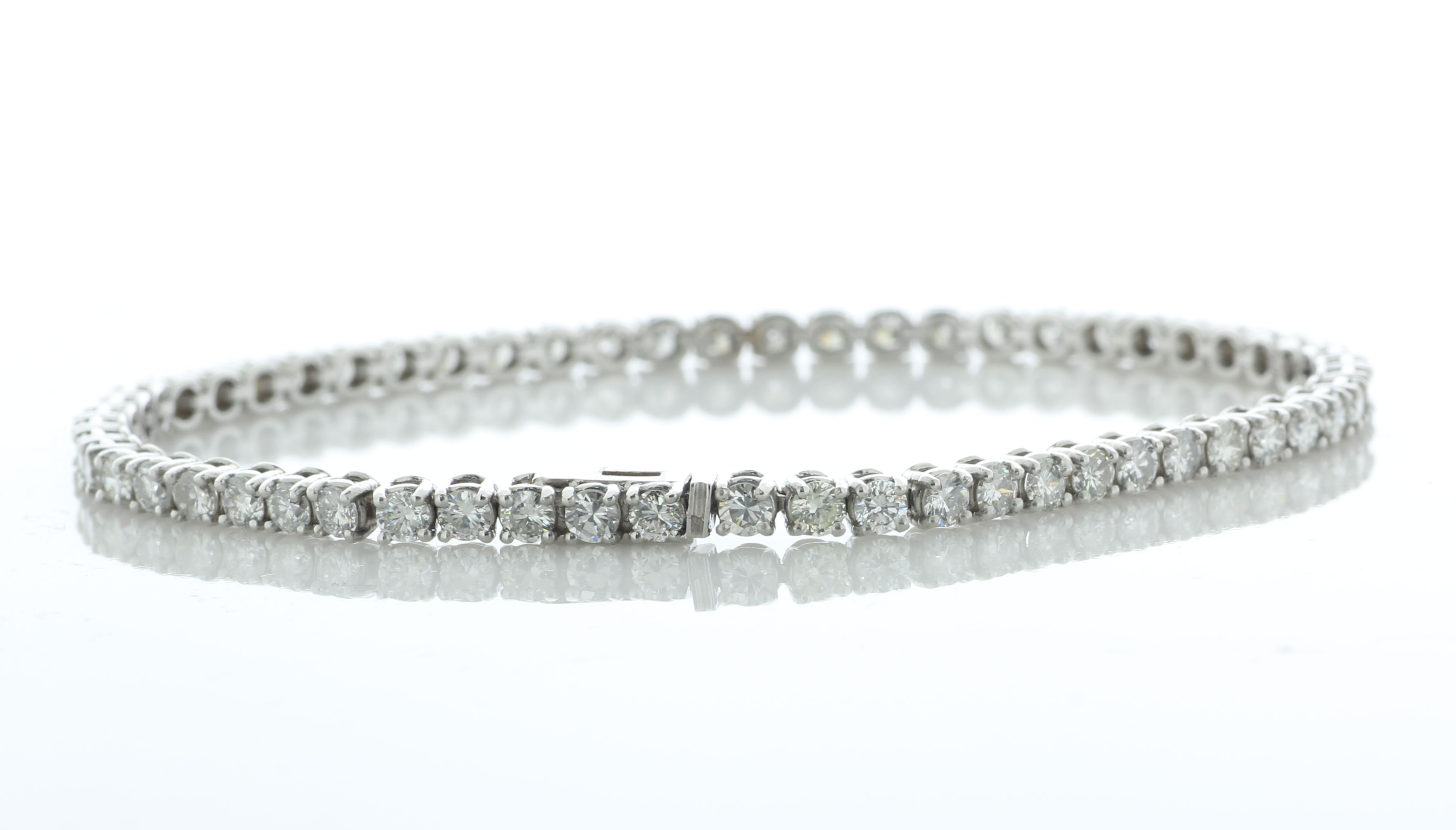 18ct White Gold Tennis Diamond Bracelet 4.73 Carats - Valued By IDI £18,250.00 - Fifty five round - Image 2 of 5