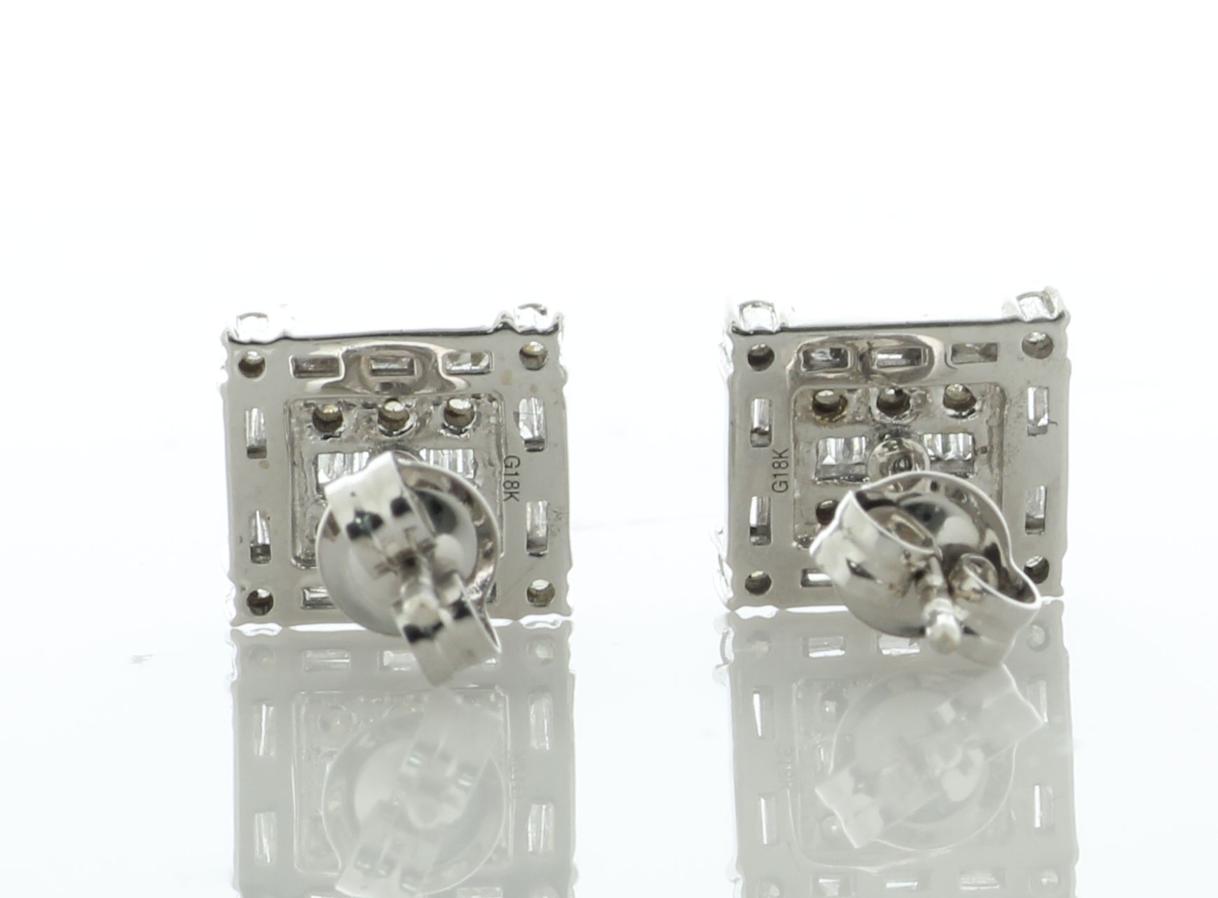 14ct White Gold Square Cluster Diamond Stud Earring 0.50 Carats - Valued By IDI £3,210.00 - These - Image 4 of 5