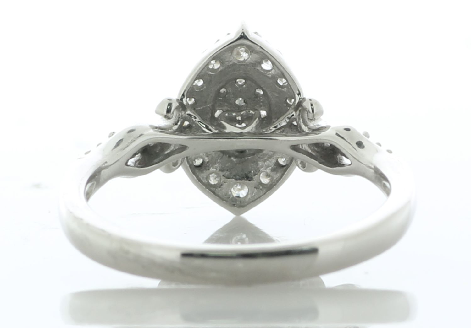 9ct White Gold Marquise Cluster Diamond Ring 0.20 Carats - Valued By IDI £2,650.00 - Ten single - Image 4 of 5