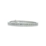 18ct White Gold Tennis Diamond Bracelet 13.43 Carats - Valued By IDI £46,520.00 - Forty round