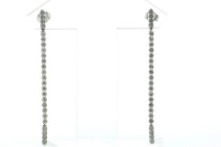 14ct White Gold Tennis Diamond Drop Earring 1.00 Carats - Valued By IDI £6,350.00 - Forty two