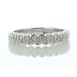 14ct White Gold Meander Curve Rub Over Set Semi Eternity Diamond Ring 3.5mm 0.20 Carats - Valued