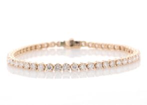 18ct Rose Gold Tennis Diamond Bracelet 5.47 Carats - Valued By IDI £19,995.00 - Fifty two round