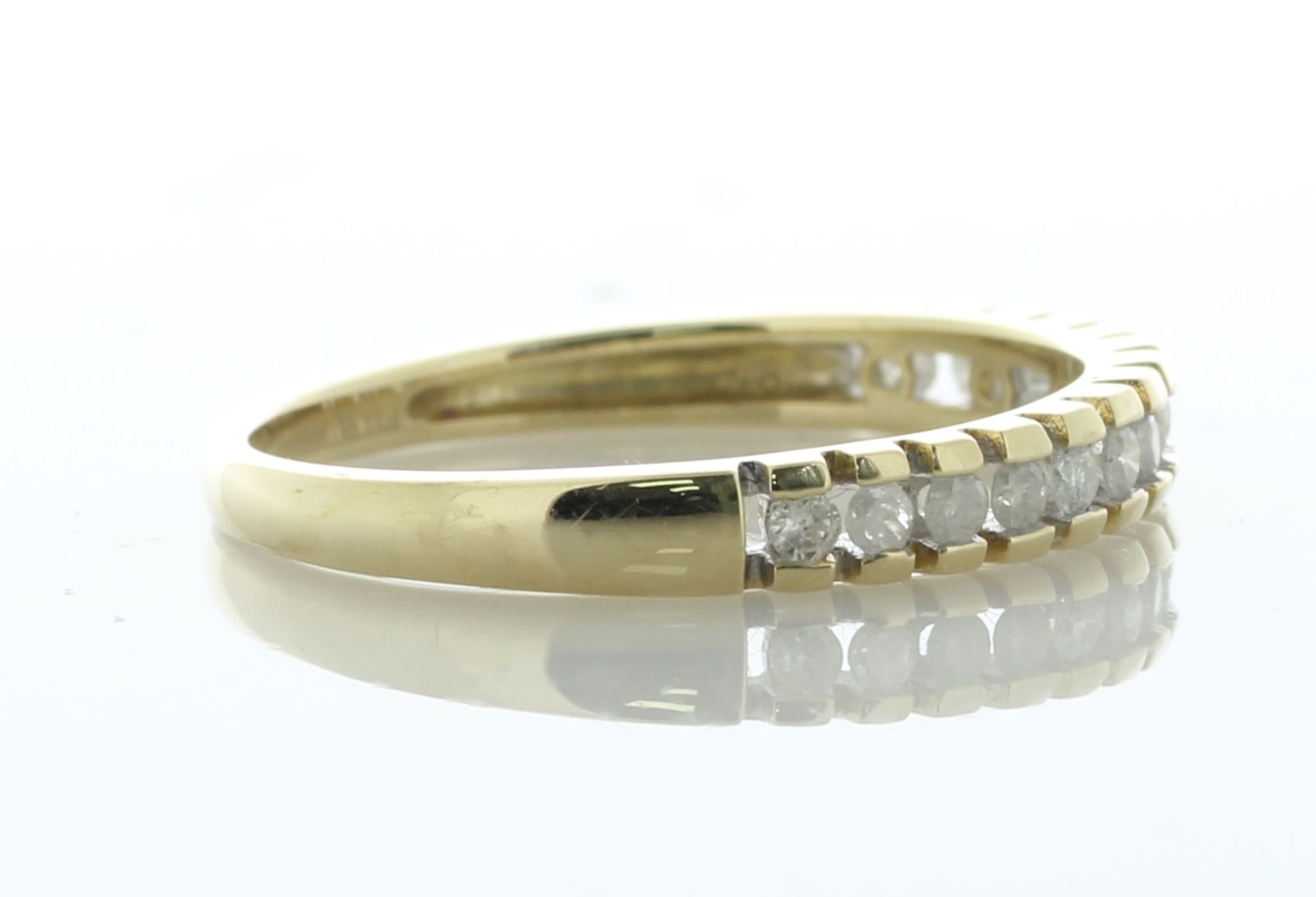 9ct Yellow Gold Bar Set Semi Eternity Diamond Ring 0.50 Carats - Valued By IDI £1,995.00 - - Image 3 of 5