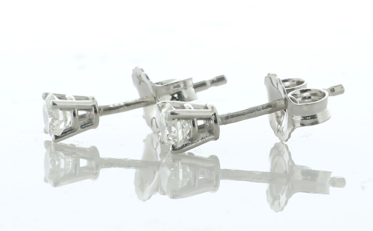 14ct White Gold Single Stone Prong Set Diamond Stud Earring 0.50 Carats - Valued By IDI £2,440. - Image 2 of 4
