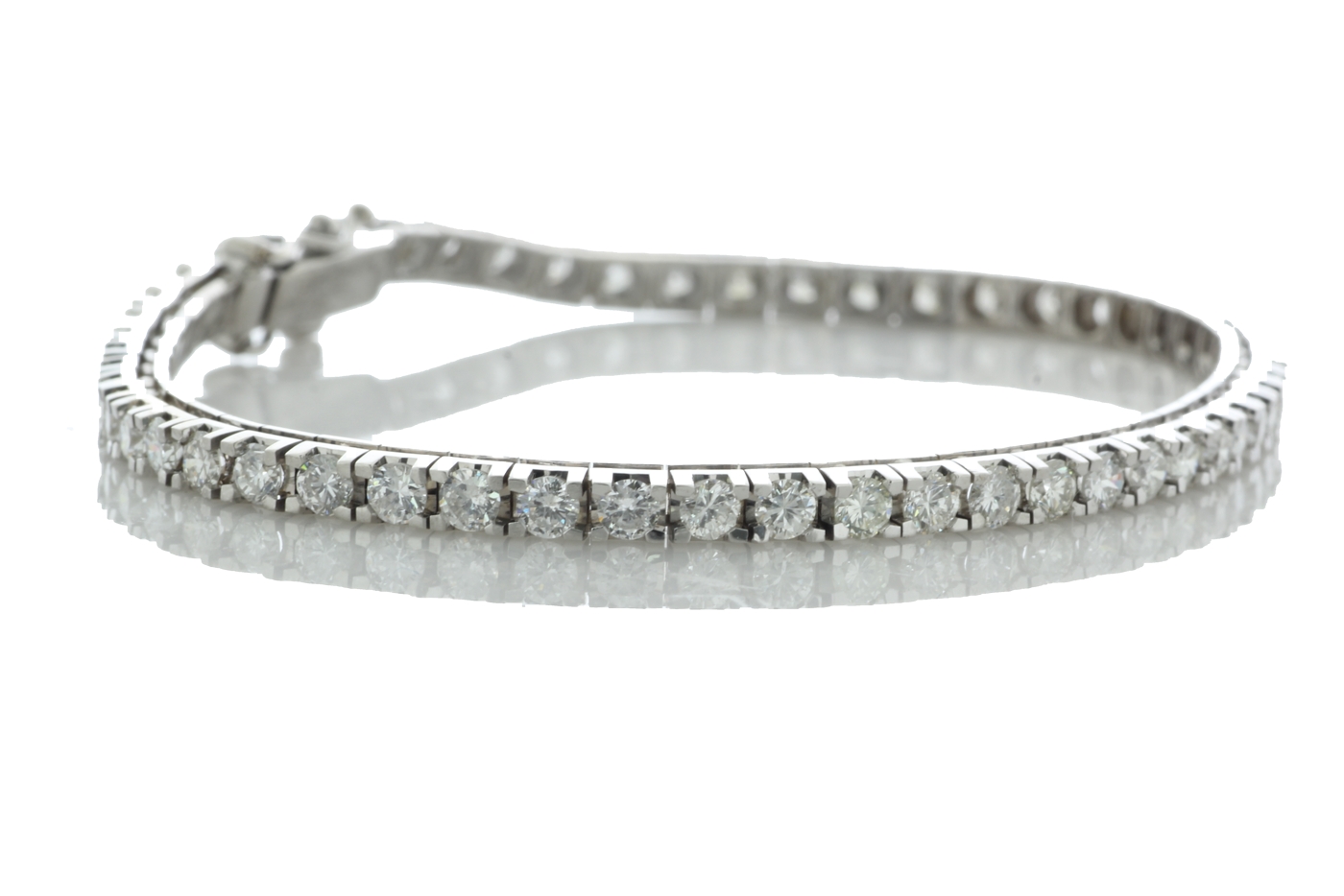 18ct White Gold Tennis Diamond Bracelet 2.64 Carats - Valued By IDI £14,250.00 - Fifty nine round - Image 2 of 6