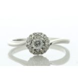 9ct White Gold Single Stone With Halo Setting Ring 0.25 Carats - Valued By IDI £1,935.00 - A