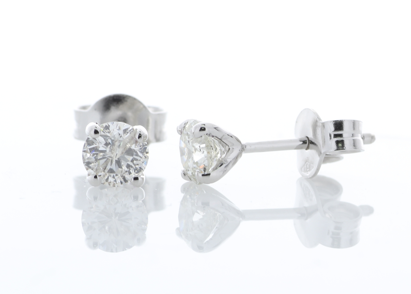 18ct White Gold Single Stone Prong Set Diamond Earring 0.80 Carats - Valued By GIE £8,550.00 - Two
