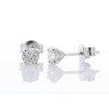 18ct White Gold Single Stone Prong Set Diamond Earring 0.80 Carats - Valued By GIE £8,550.00 - Two