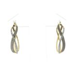 14ct Yellow Gold 'Infinity' Diamond Hoop Earring 0.25 Carats - Valued By IDI £2,365.00 - A unique