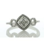 9ct White Gold Cluster With Halo And Shoulders Ring 0.17 Carats - Valued By IDI £1,320.00 - A