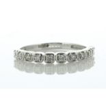 14ct White Gold Rub Over Set Semi Eternity Diamond Ring 2.8mm 0.20 Carats - Valued By IDI £3,350.