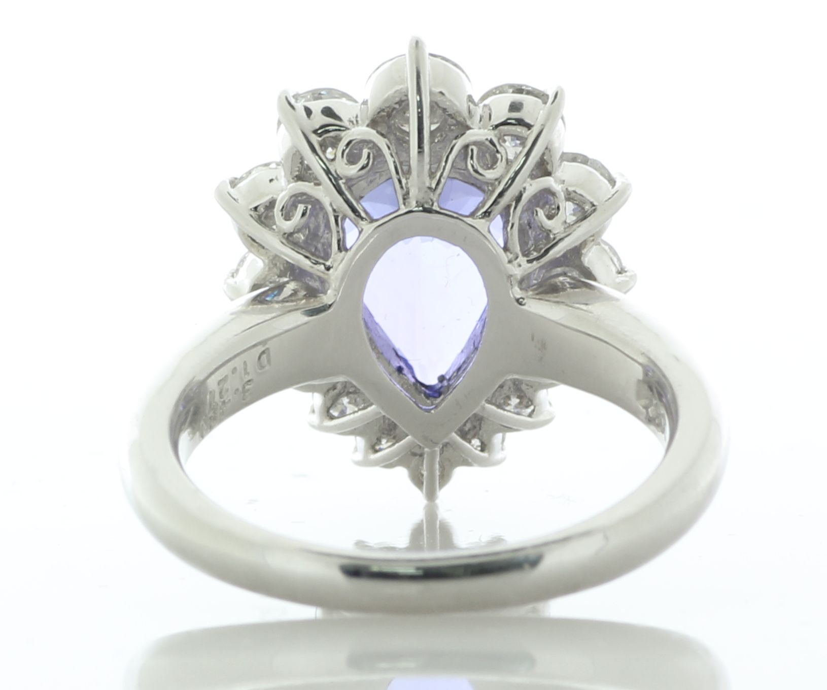 Platinum Pear Cluster Claw Set Tanzanite And Diamond Ring (T3.43) 1.27 Carats - Valued By IDI £18, - Image 4 of 5