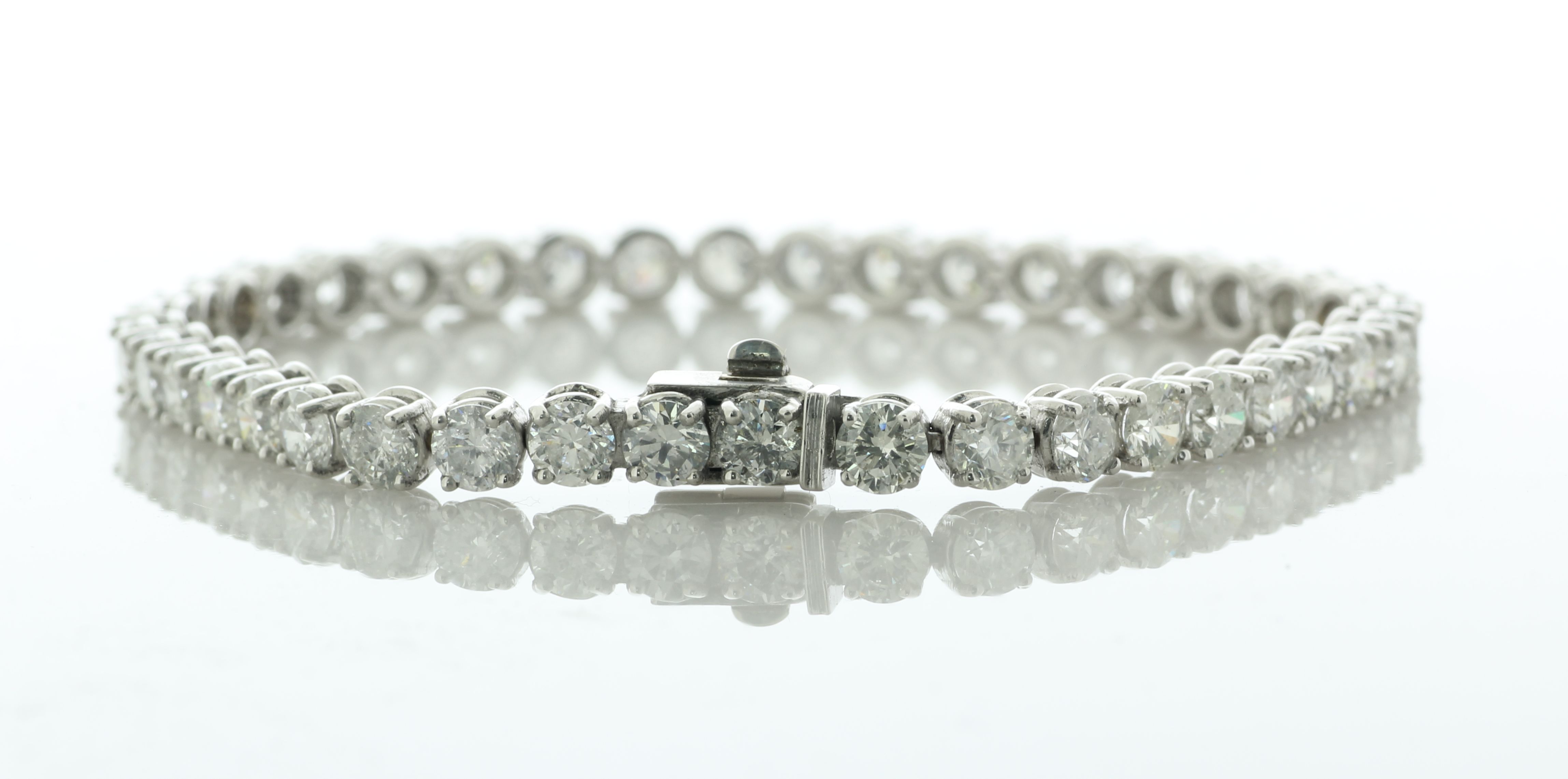 18ct White Gold Tennis Diamond Bracelet 12.42 Carats - Valued By IDI £37,260.00 - Forty round - Image 2 of 4