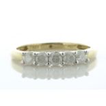 9ct Yellow Gold Five Stone Diamond Ring 0.50 Carats - Valued By IDI £1,695.00 - Five round brilliant