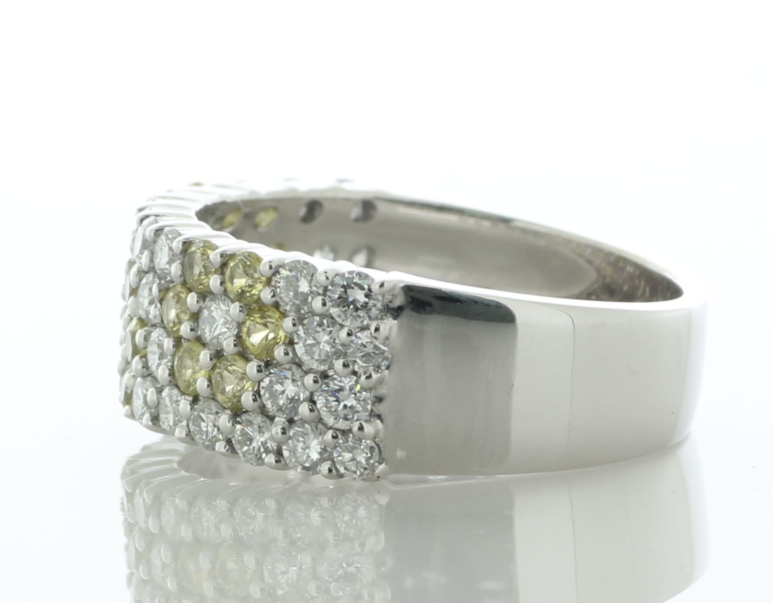 18ct White Gold Semi Eternity Diamond And Sapphire Ring (S0.88) 1.00 Carats - Valued By IDI £5,915. - Image 3 of 6