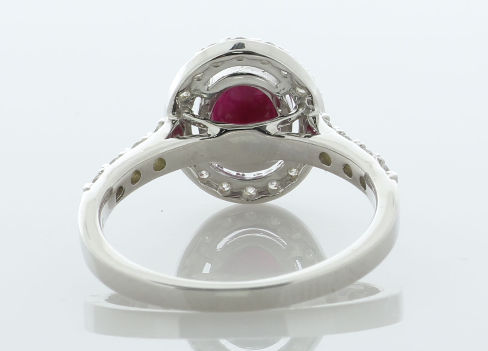 18ct White Gold Ladies Cluster Diamond And Ruby Ring (R2.00) 0.65 Carats - Valued By AGI £6,950.00 - - Image 4 of 5