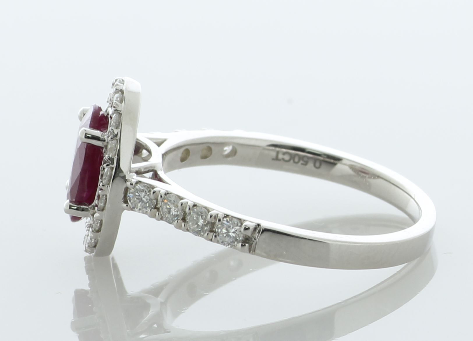 18ct White Gold Ladies Cluster Diamond And Ruby Ring (R2.00) 0.65 Carats - Valued By AGI £6,950.00 - - Image 3 of 5